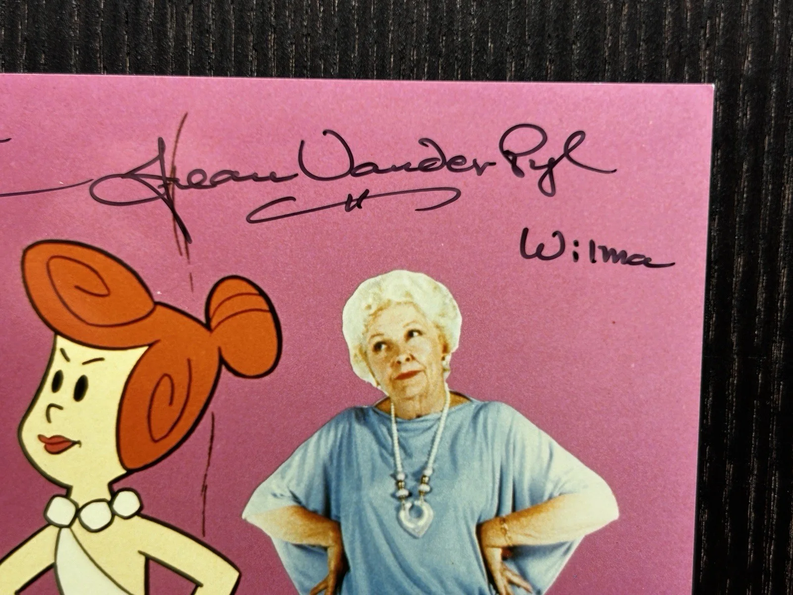 Jean Vander Pyl — JEAN VANDER PYL ORIGINAL SIGNED PHOTO & NOTE Autograph JSA COA Wilma Flintstones, изображение 3