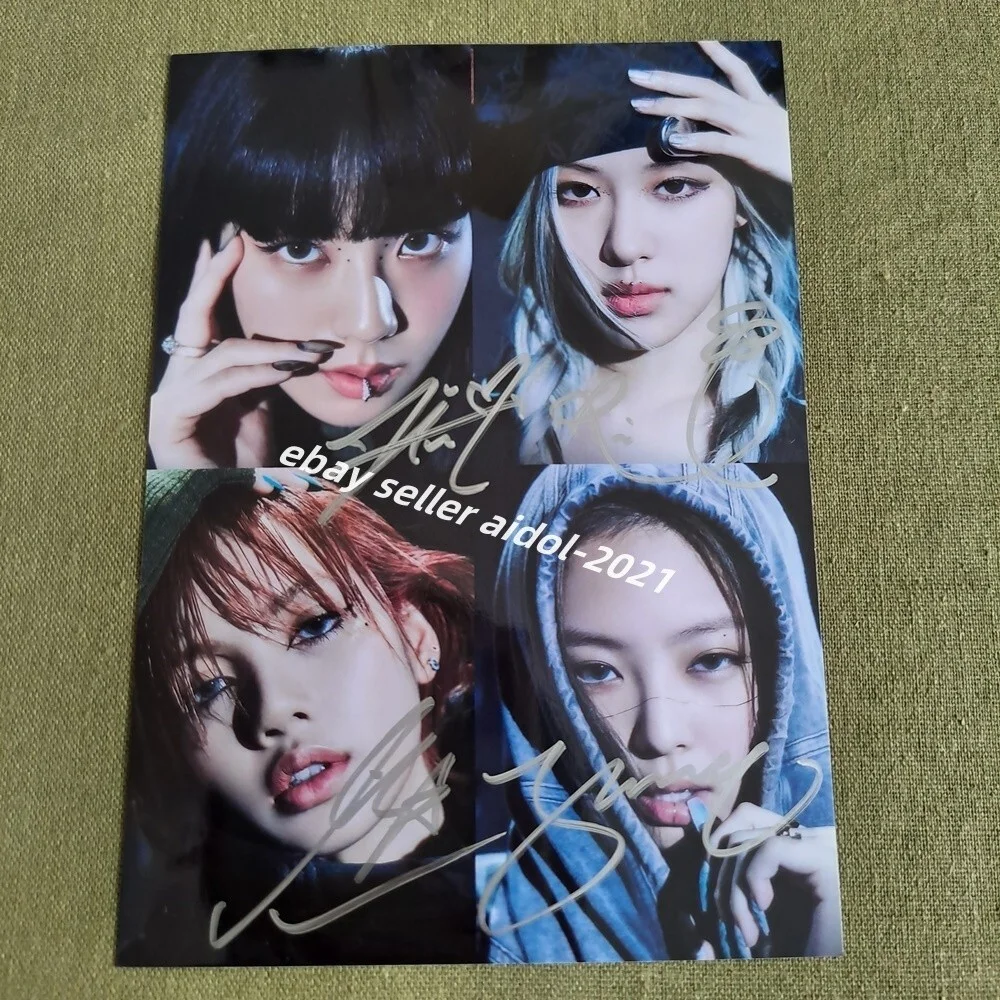 Blackpink ROSE JENNIE JISOO PINK VENOM PHOTO 4*6 AUTOGRAPHED K-POP B, изображение 2