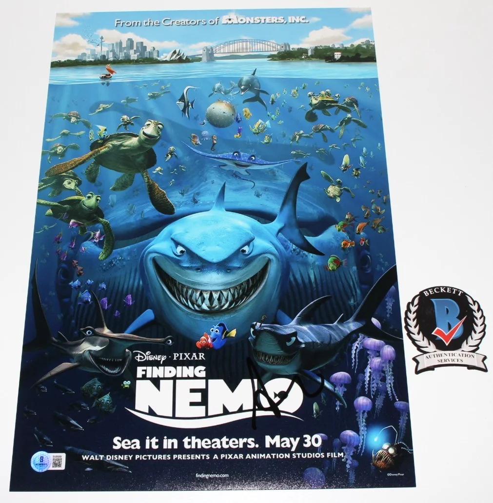 Andrew Stanton — DIRECTOR ANDREW STANTON SIGNED 'FINDING NEMO' 12x18 MOVIE POSTER 2 BECKETT COA, изображение 3