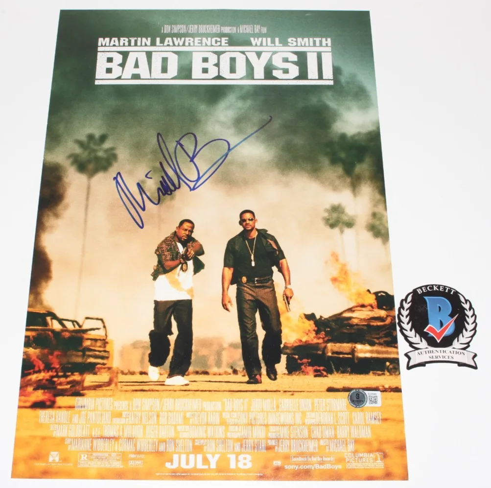 Michael Bay — DIRECTOR MICHAEL BAY SIGNED 'BAD BOYS II' 12x18 MOVIE POSTER BAS BECKETT COA