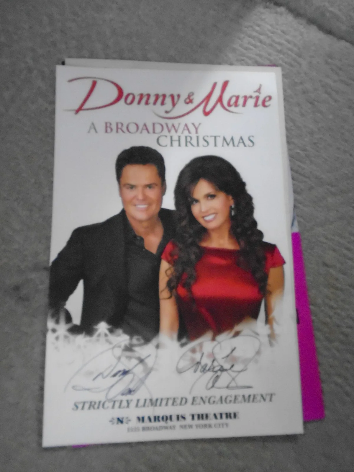 Donny & Marie — Theatre Poster Donny & Marie A Broadway Christmas Signed