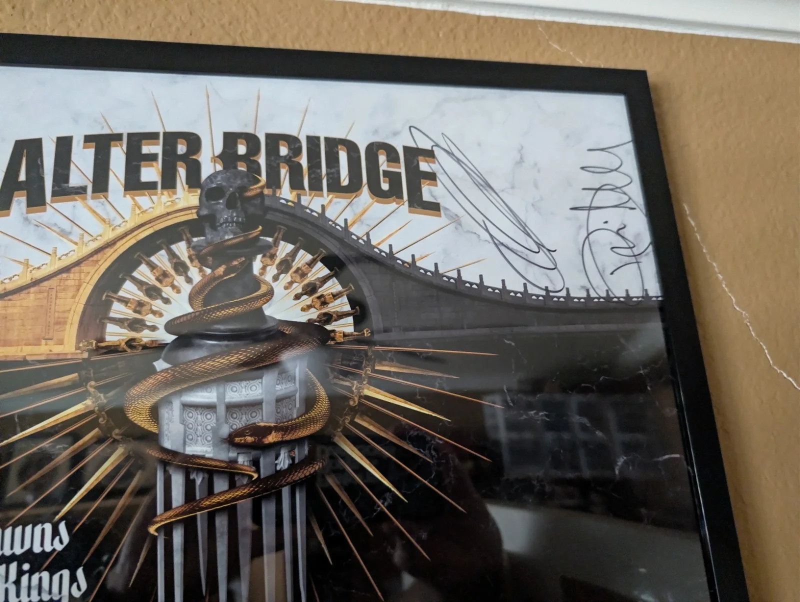 Alter Bridge Pawns And Kings Tour Poster 11x17 Signed And Framed, image 3