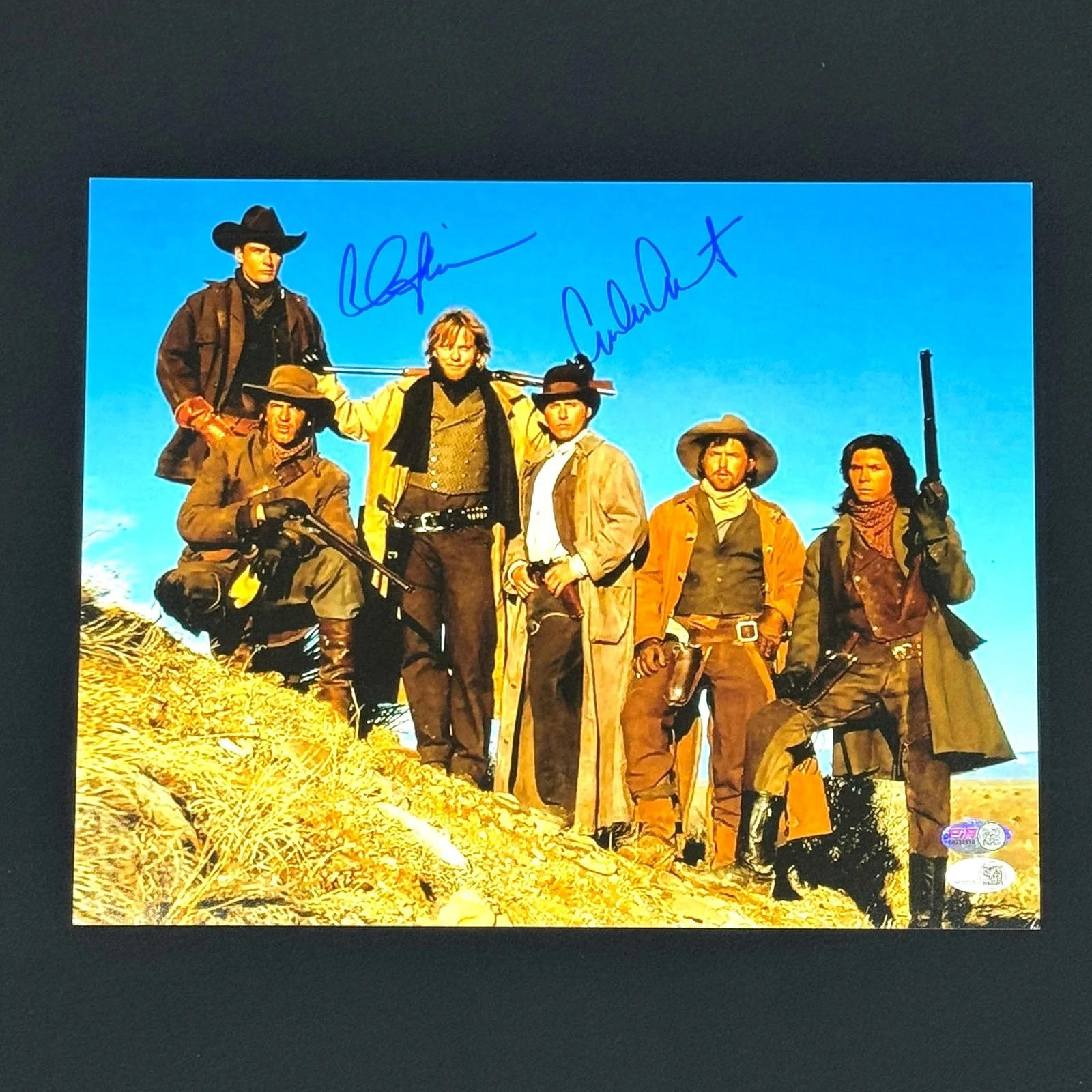 Charlie Sheen & Emilio Estevez — CHARLIE SHEEN & EMILIO ESTEVEZ "Young Guns" Signed 11x14 Photo JSA Auth AUTO (A)