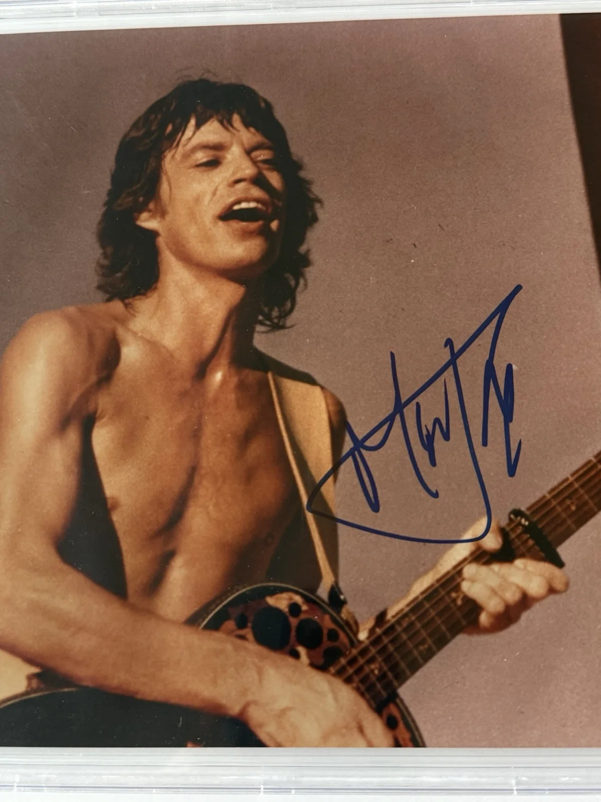 Mick Jagger signed Photo the Rolling Stones beckett coa slabbed 8x10, изображение 2