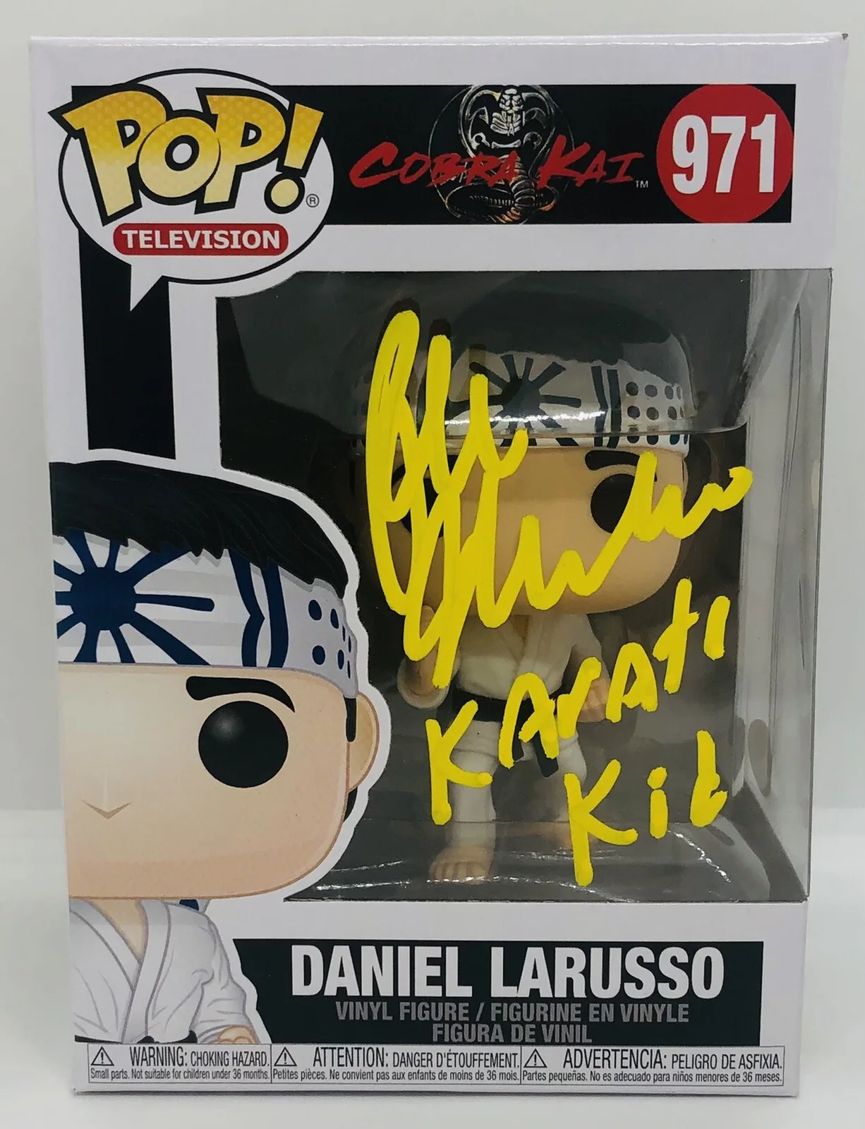RALPH MACCHIO — RALPH MACCHIO SIGNED DANIEL LARUSSO POP FUNKO FIGURE COBRA KAI JSA COA, image 2