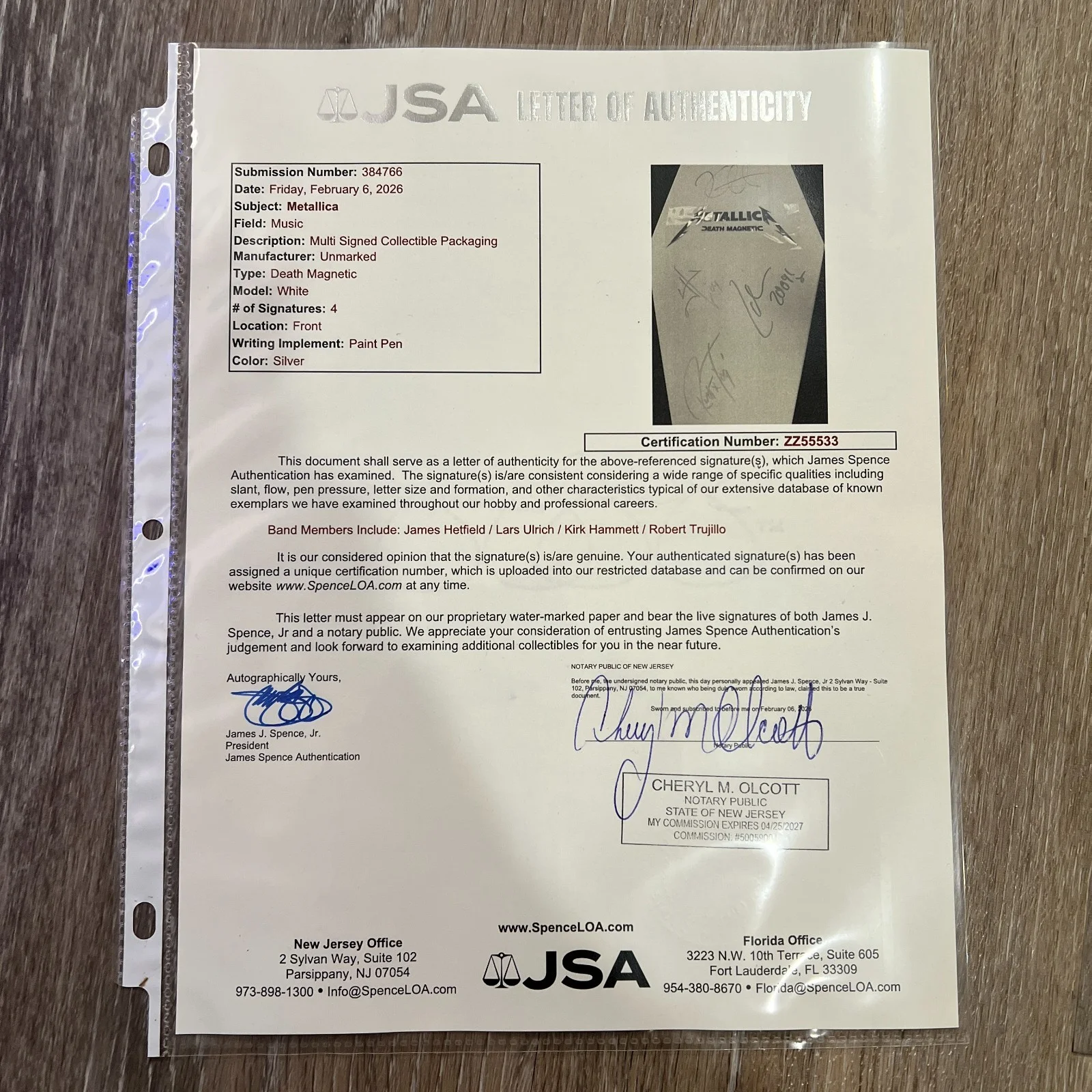 Metallica 2008 'Death Magnetic' Signed Autographed Coffin CD Box Set [JSA], изображение 2