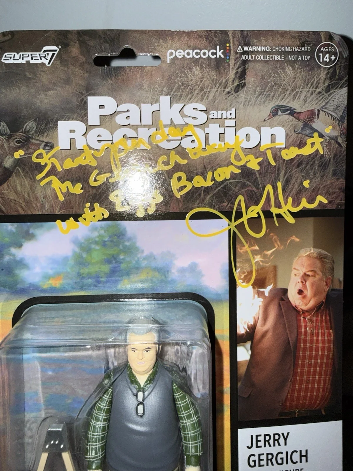 Jim O’Heir — JIM O'HEIR SIGNED Jerry Gergich Parks & Recreation Super7 Figure W/ Quote, image 2
