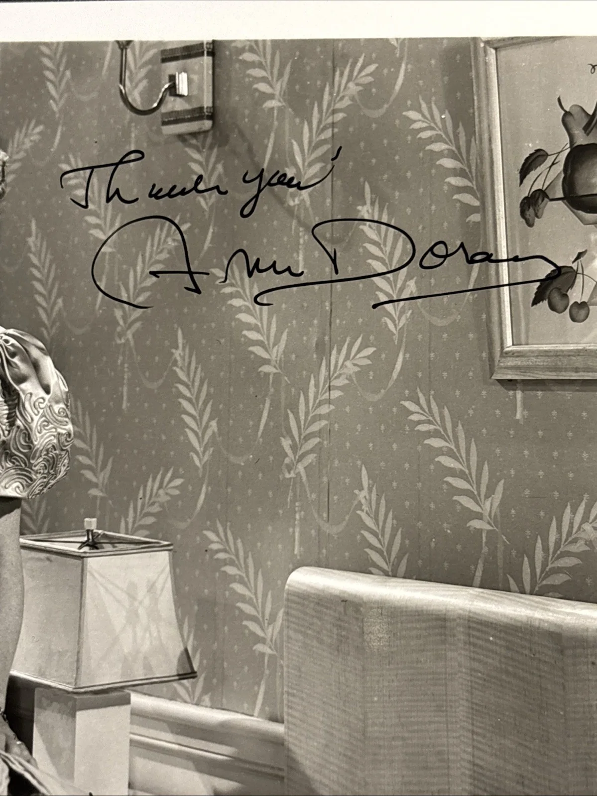 Ann Doran — Ann Doran Signed Photo Autograph ACOA Classic Hollywood Actress Vintage B&W, изображение 2