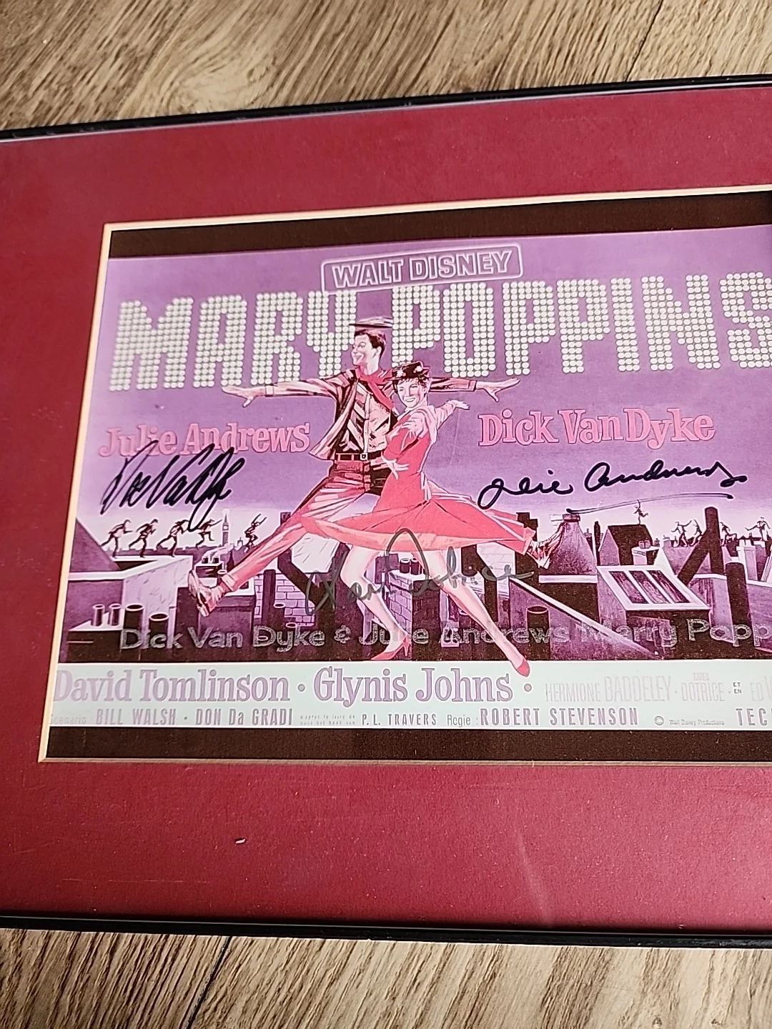JULIE ANDREWS Signed MARY POPPINS Framed Movie Poster Autographed 1964 Disney, изображение 3