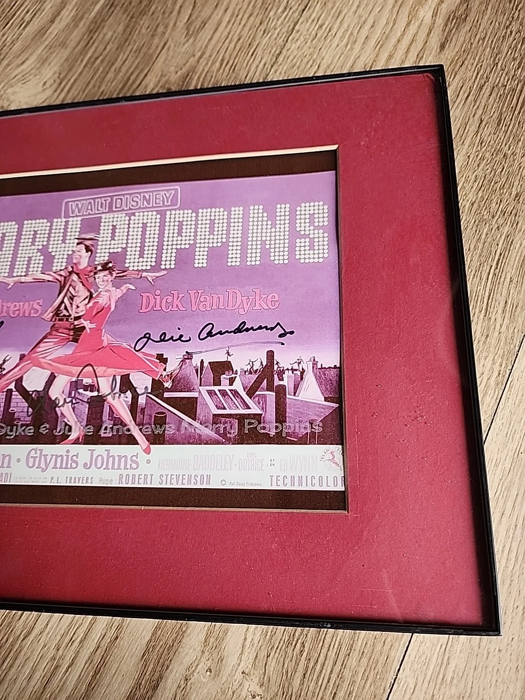 JULIE ANDREWS Signed MARY POPPINS Framed Movie Poster Autographed 1964 Disney, изображение 4