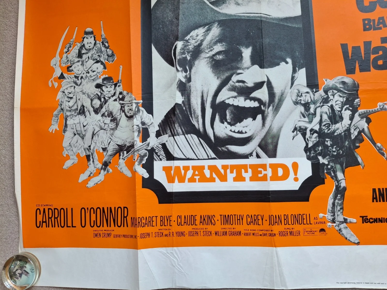 Waterhole 3 Rare & Original Film Cinema Movie Quad Poster James Coburn, изображение 5