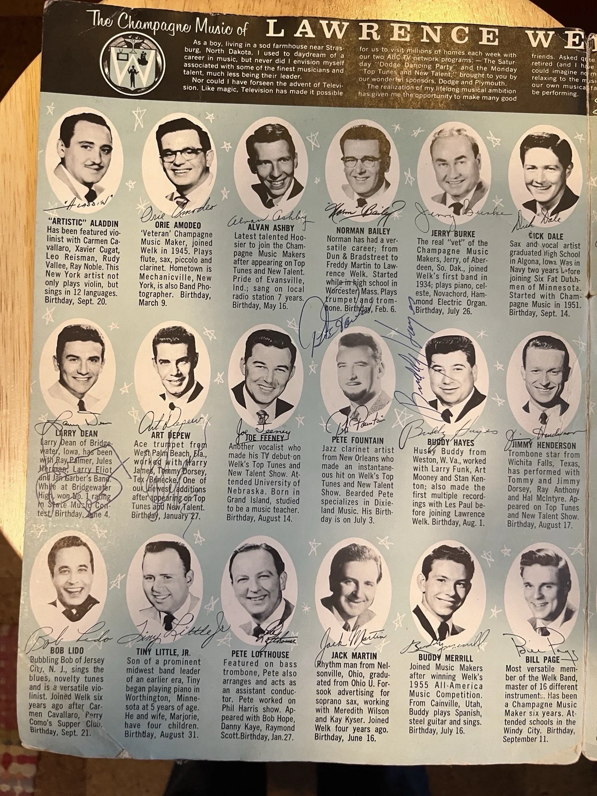 Lawrence Welk Orchestra Original Autographs - Pete Fountain And More!, image 3