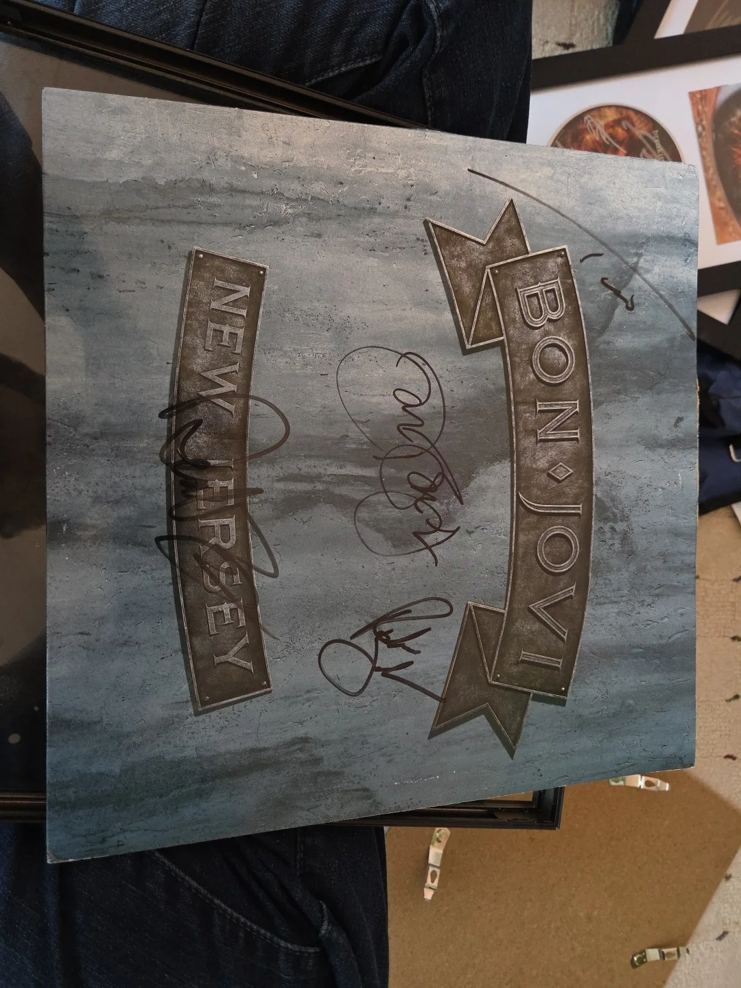 BON JOVI SIGNED NEW JERSEY ALBUM VINYL ROCK AUTOGRAPH JSA LOA X4, изображение 2