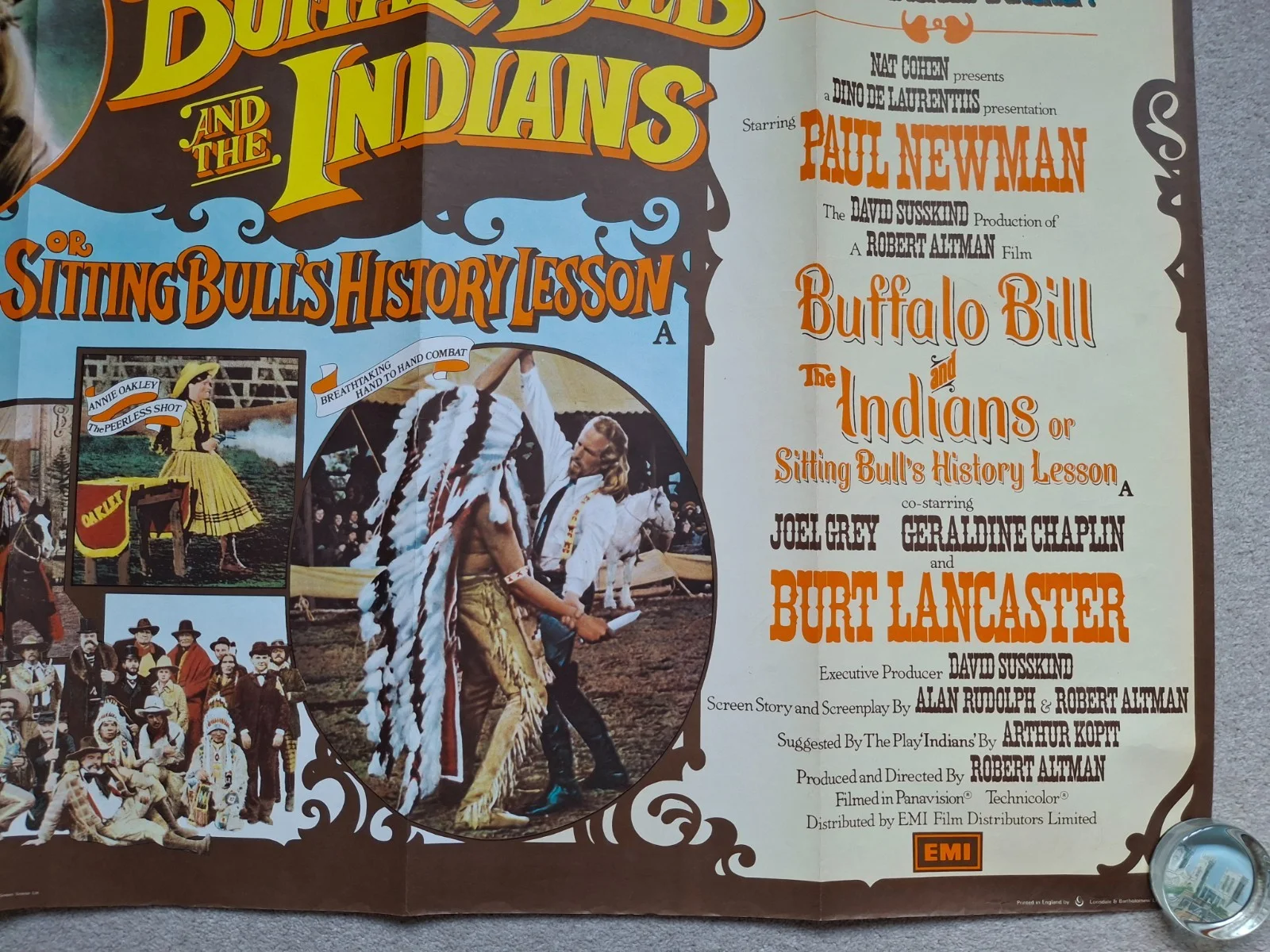 Buffalo Bill and the Indians Rare Original UK Cinema Movie Film Quad Poster, изображение 5