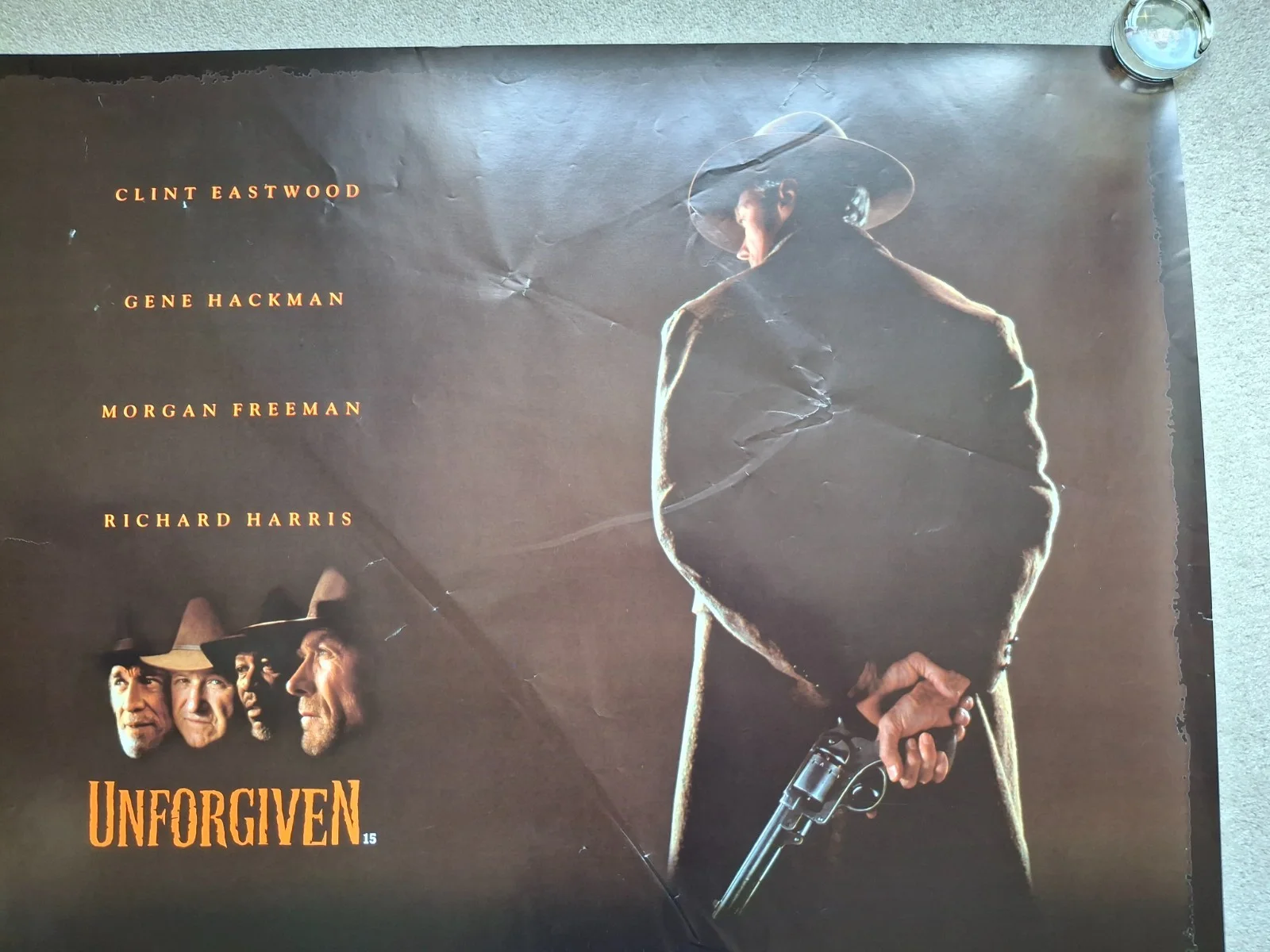 Unforgiven Rare Original UK Cinema Movie Film Quad Poster Clint Eastwood, изображение 4
