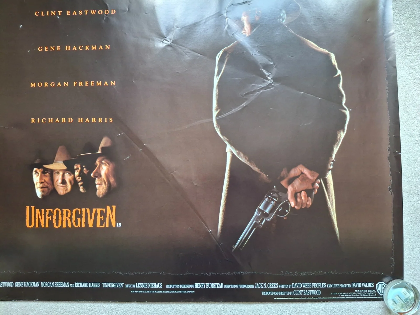 Unforgiven Rare Original UK Cinema Movie Film Quad Poster Clint Eastwood, изображение 5