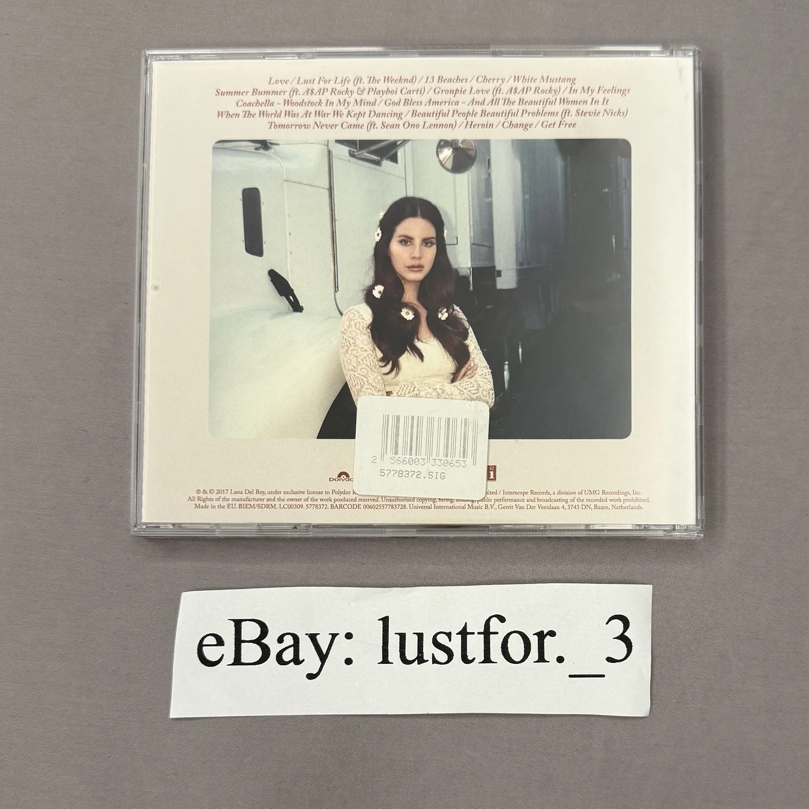 Lana Del Rey Lust For Life Signed Cd Autographed READ DESCRIPTION, image 2
