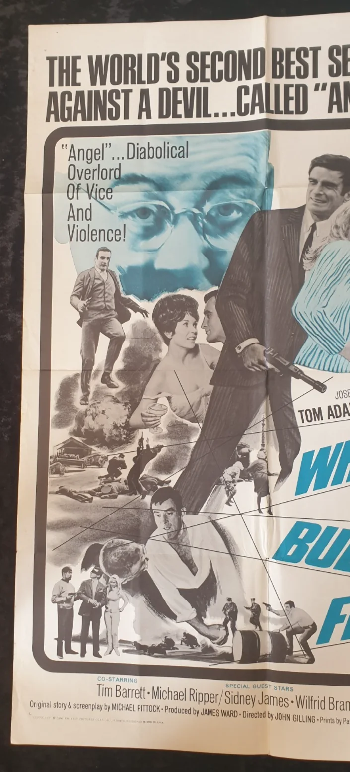 Where The Bullets Fly 1966 Original US One Sheet Movie Poster Folded 27" x 41", image 2