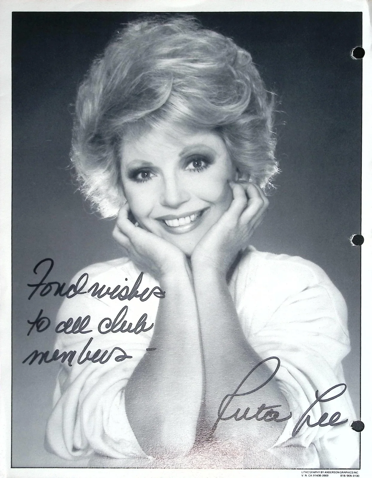 Ruta Lee Signed Photo Vintage Actress Autograph Inscribed Portrait Lot Of 2, изображение 2