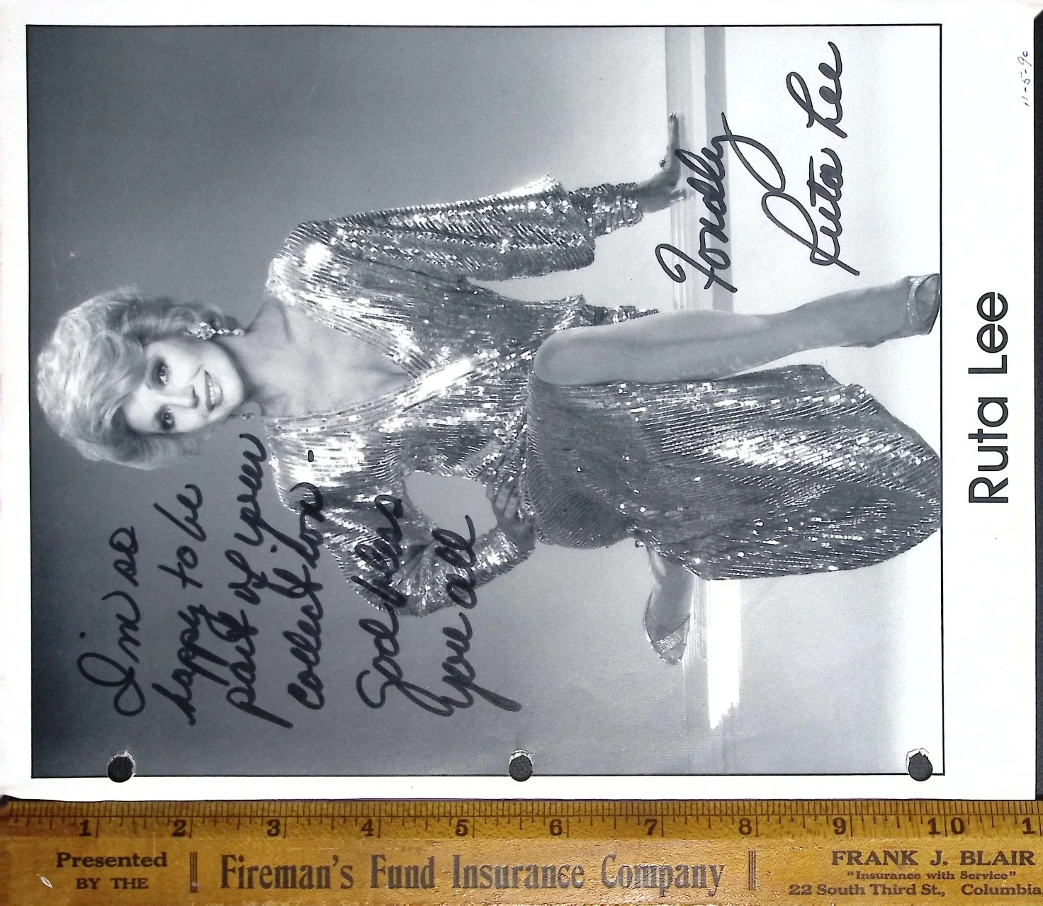 Ruta Lee Signed Photo Vintage Actress Autograph Inscribed Portrait Lot Of 2, изображение 3