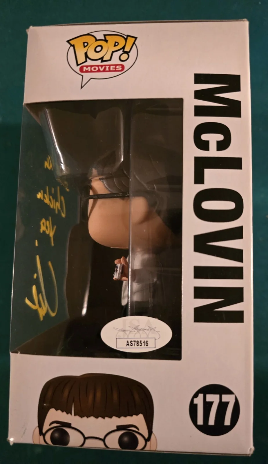 Christopher Mintz-Plasse — Christopher Mintz-Plassse Signed Funko Pop Superbad JSA Sticker Only, image 2