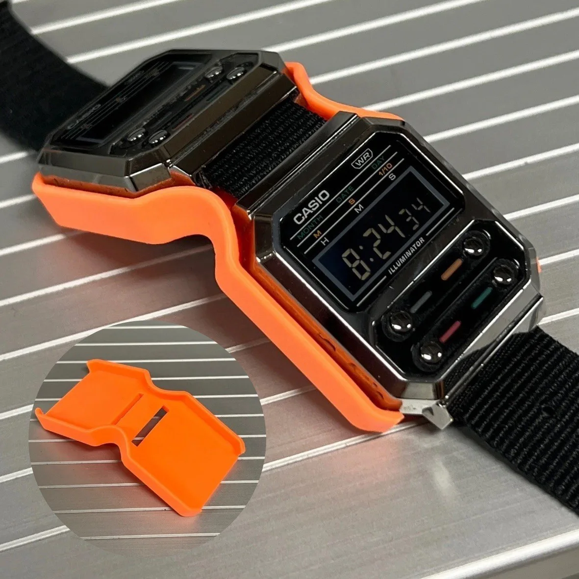 Alien Nostromo Crew Watch Case | F-100 Style / Fits Casio A100 (Orange), изображение 2