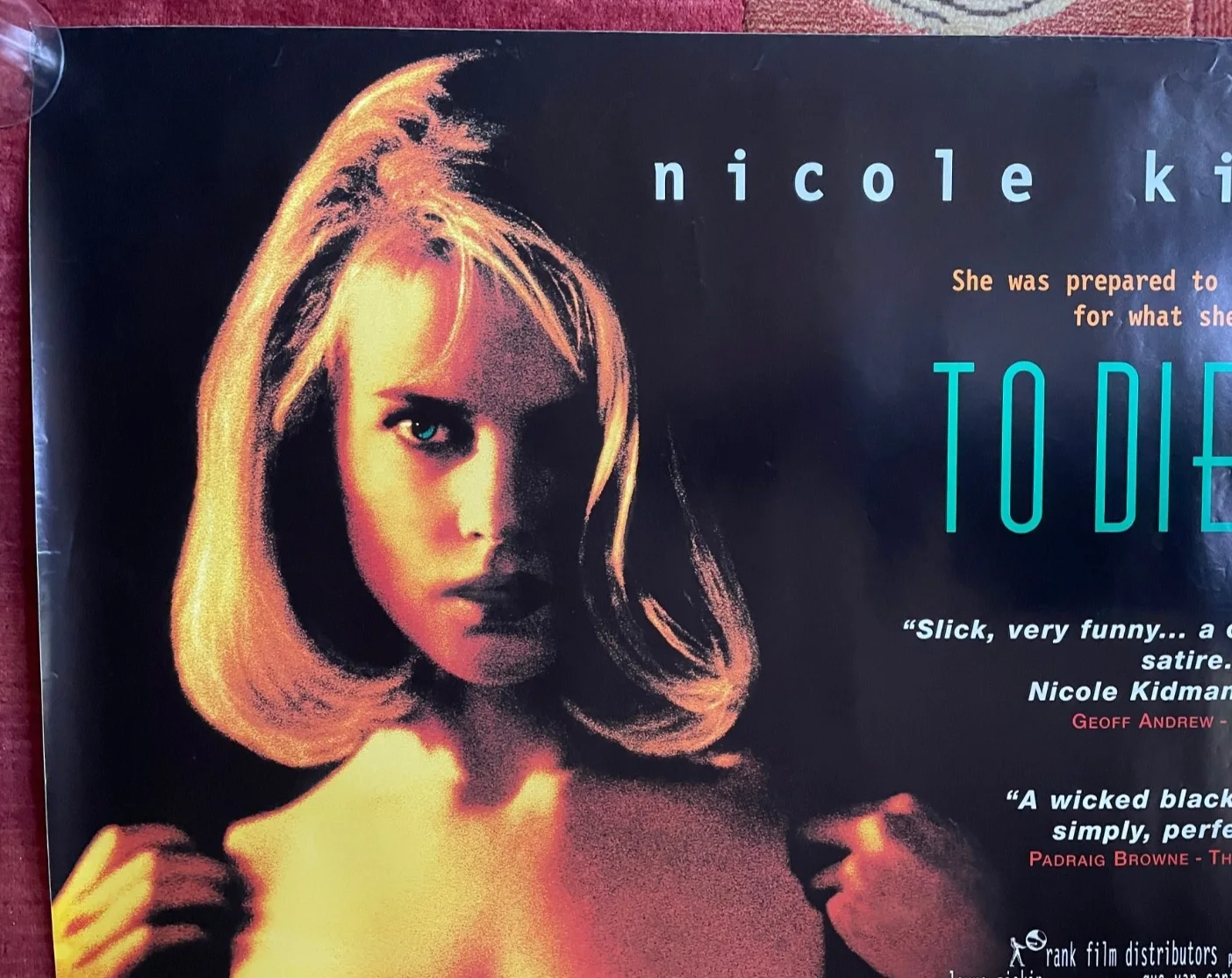 TO DIE FOR (1995) Original UK Quad Movie Poster Nicole Kidman, изображение 2