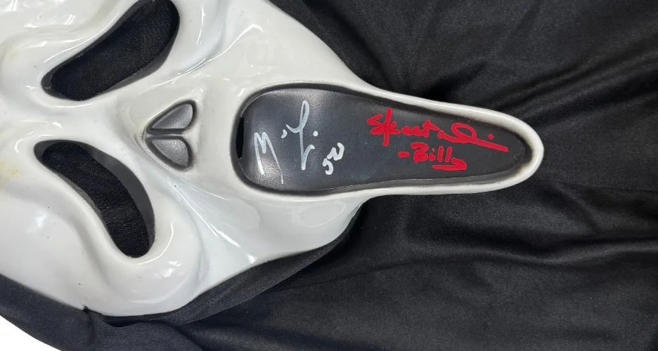 Matthew Lillard, Skeet Ulrich — Matthew Lillard & Skeet Ulrich Signed Scream Ghost Face Mask JSA COA, image 2