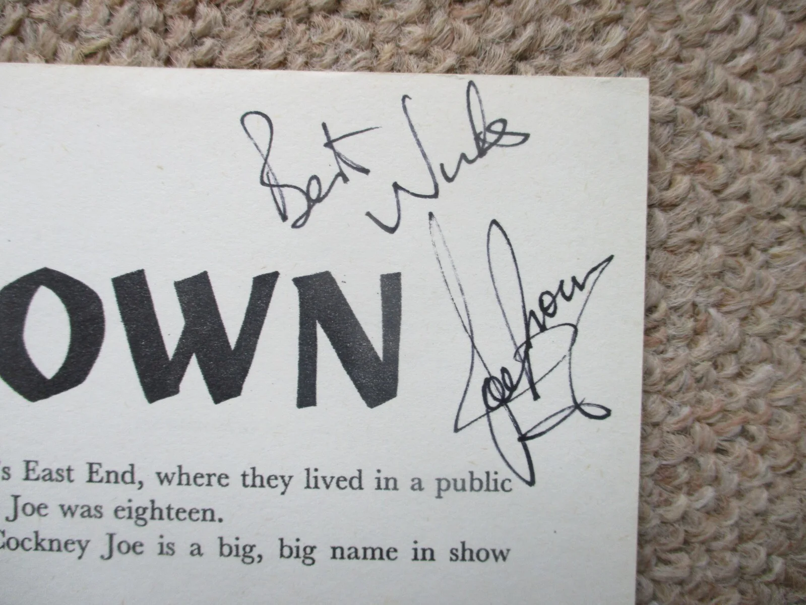 Joe Brown - signed page from a 1960s pop annual. 11 x 8 "., image 2