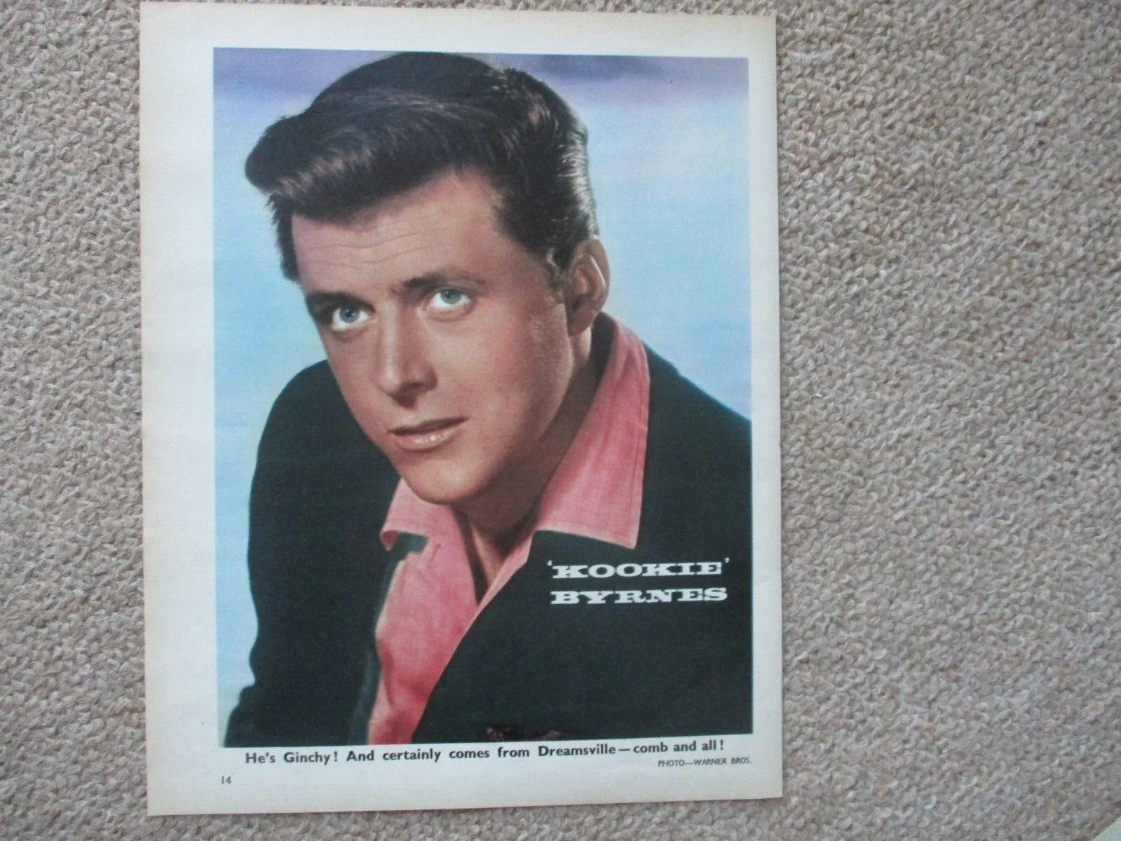 Eden Kane / 'Kookie' Byrnes. Original colour picture from the 1960s. 10 x 8 "., изображение 2