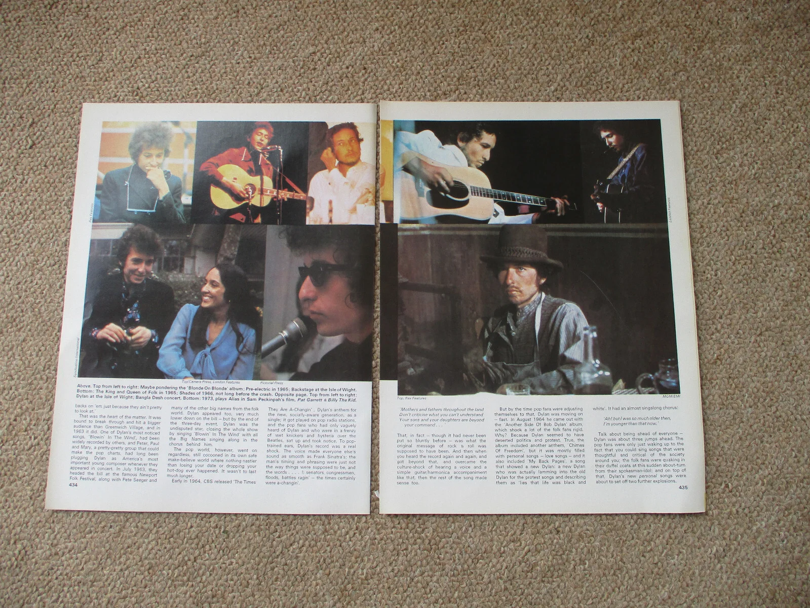 Bob Dylan - 8 page magazine article with colour and B/W pics, image 2