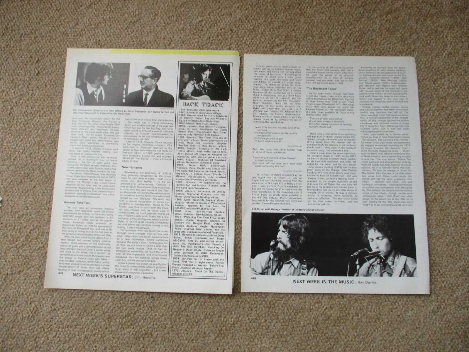 Bob Dylan - 8 page magazine article with colour and B/W pics, image 4
