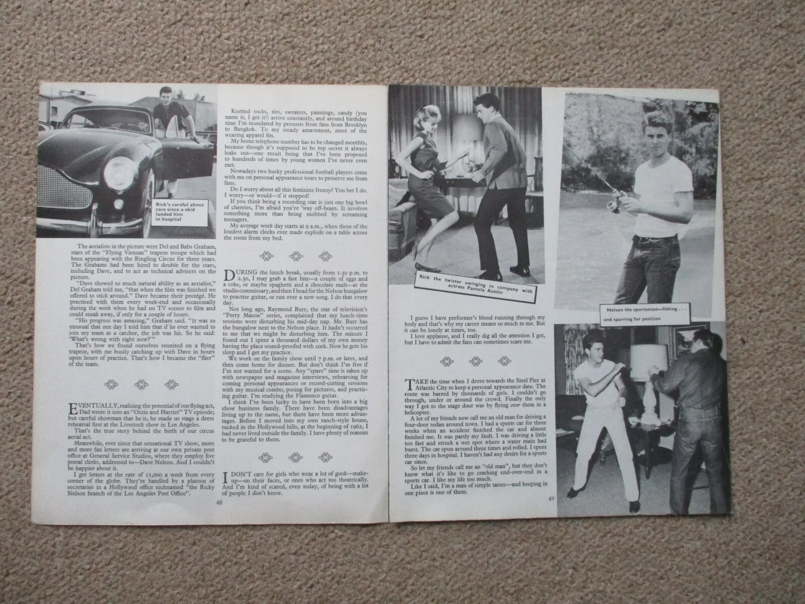 Ricky Nelson. Original 6 page article / interview from the 1960s., image 2