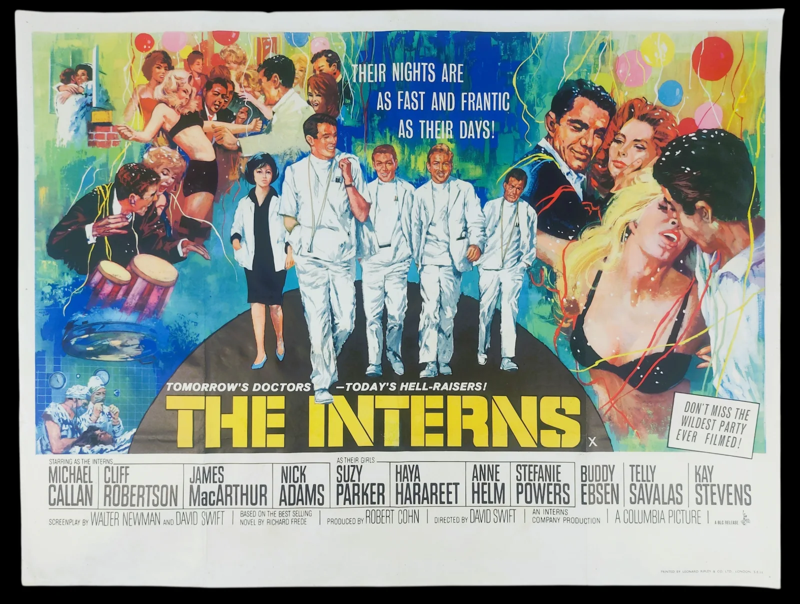THE INTERNS ORIGINAL UK QUAD POSTER 1964, image 2