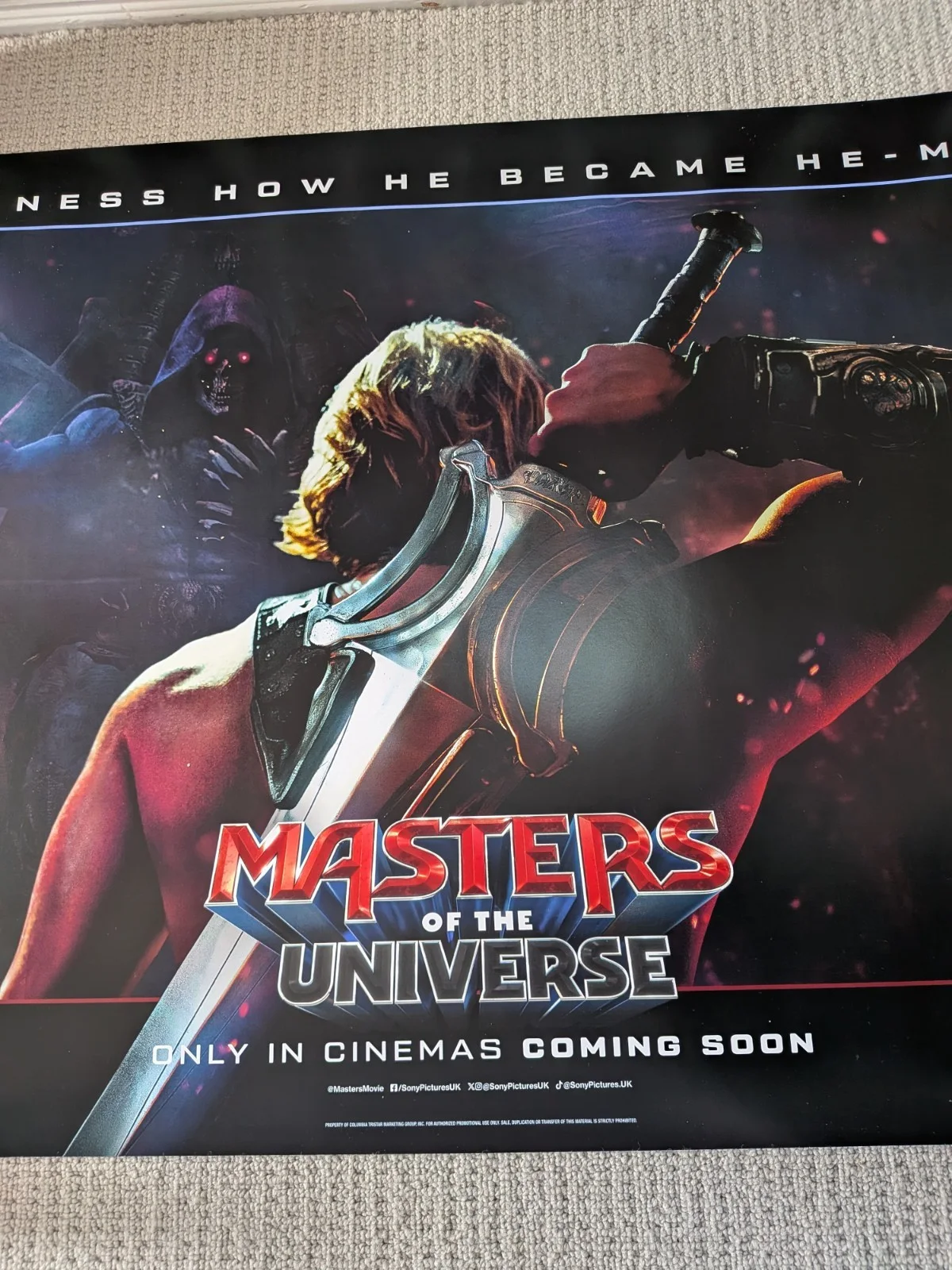 Masters of the Universe Original UK Double Sided Cinema Quad Poster, изображение 2