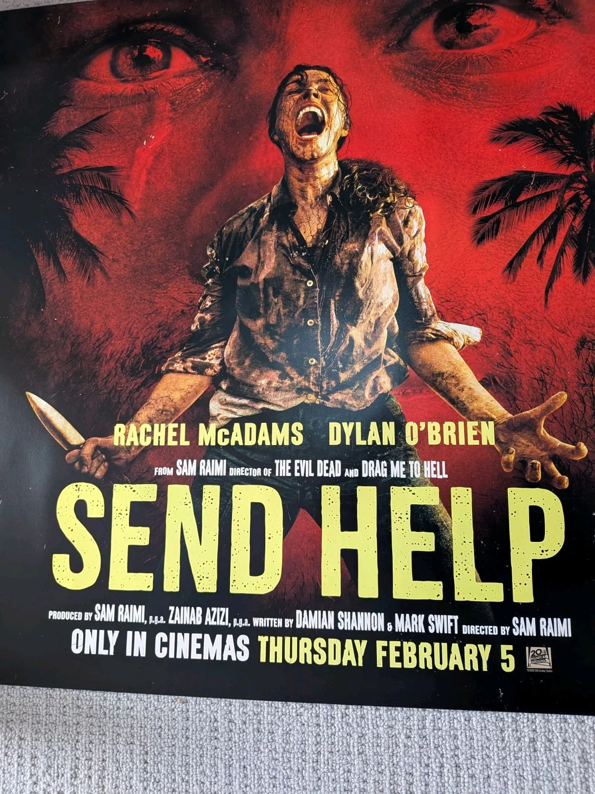 Send Help ORIGINAL UK QUAD CINEMA POSTER | Rachel McAdams | Dylan O’Brien, изображение 4