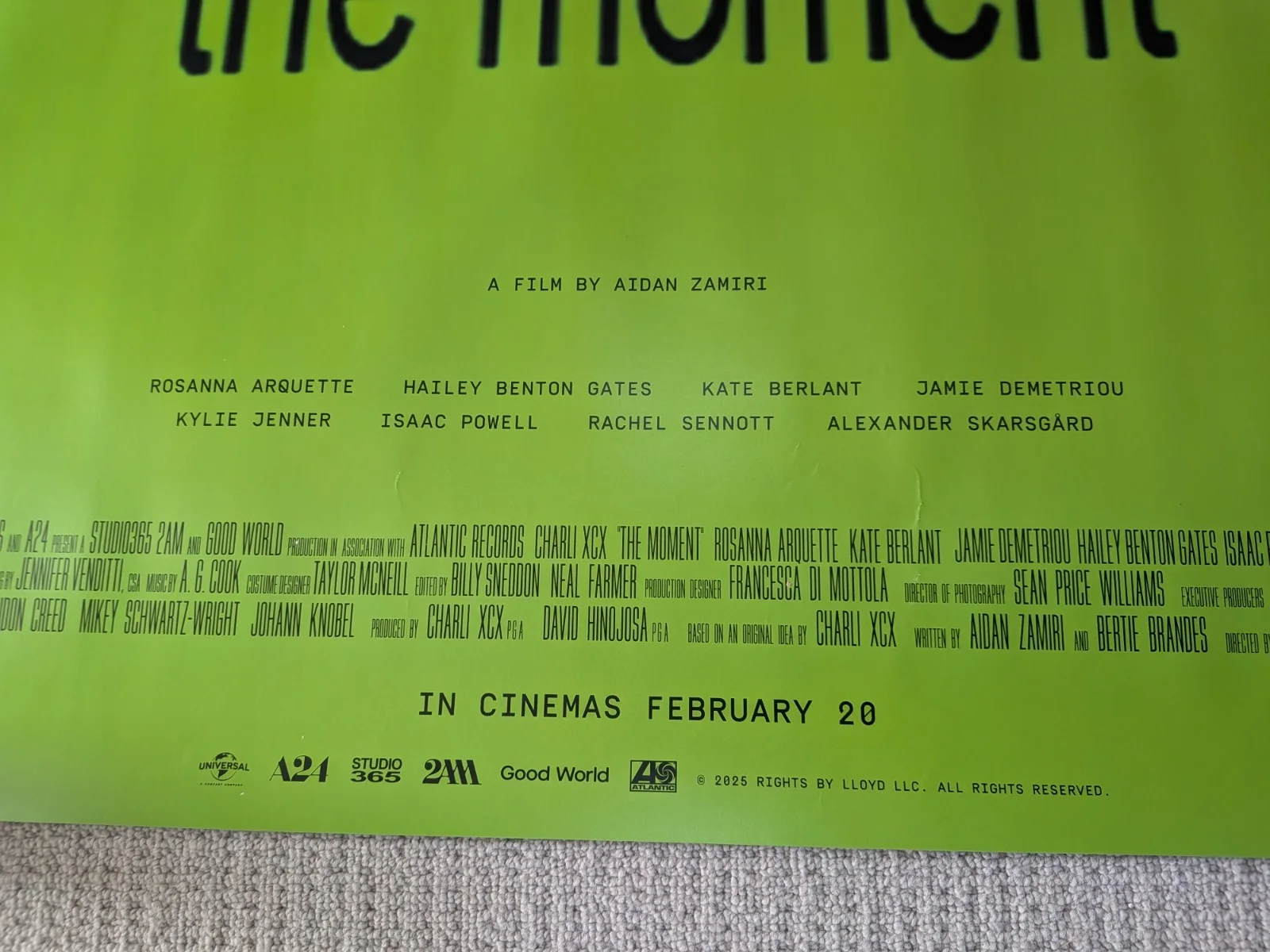 The Moment ORIGINAL UK QUAD CINEMA POSTER | Charli XCX Aidan Zamiri, изображение 3