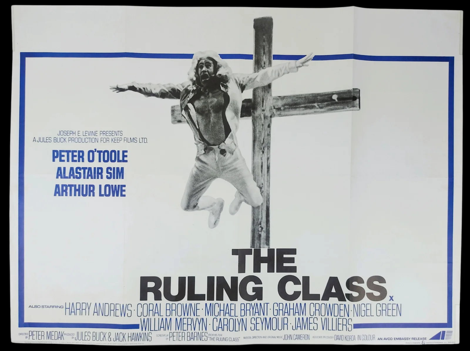 THE RULING CLASS ORIGINAL UK QUAD MOVIE POSTER 1972, изображение 2
