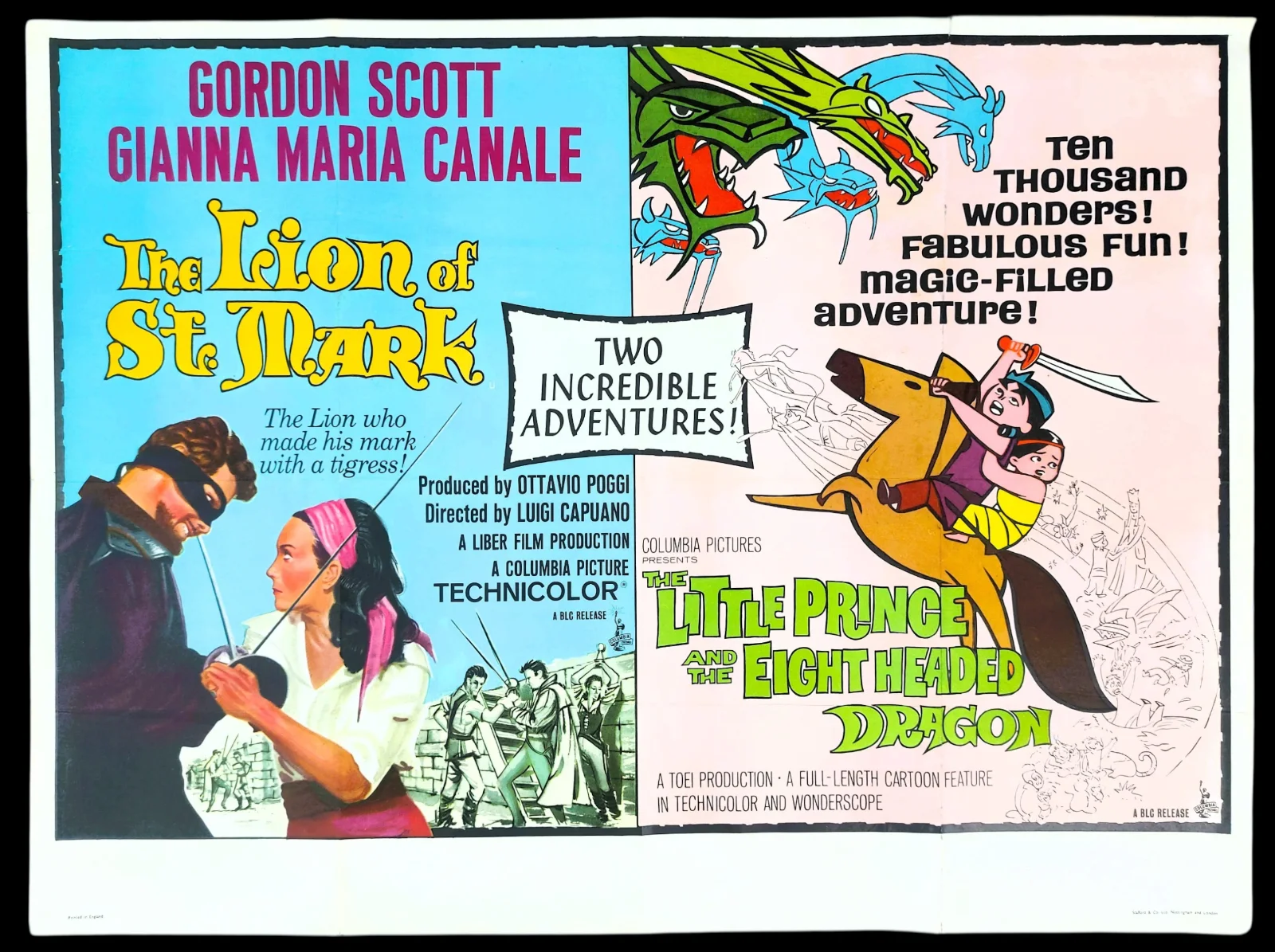 LION OF ST MARK ORIGINAL UK QUAD FILM POSTER DB 1963, изображение 2