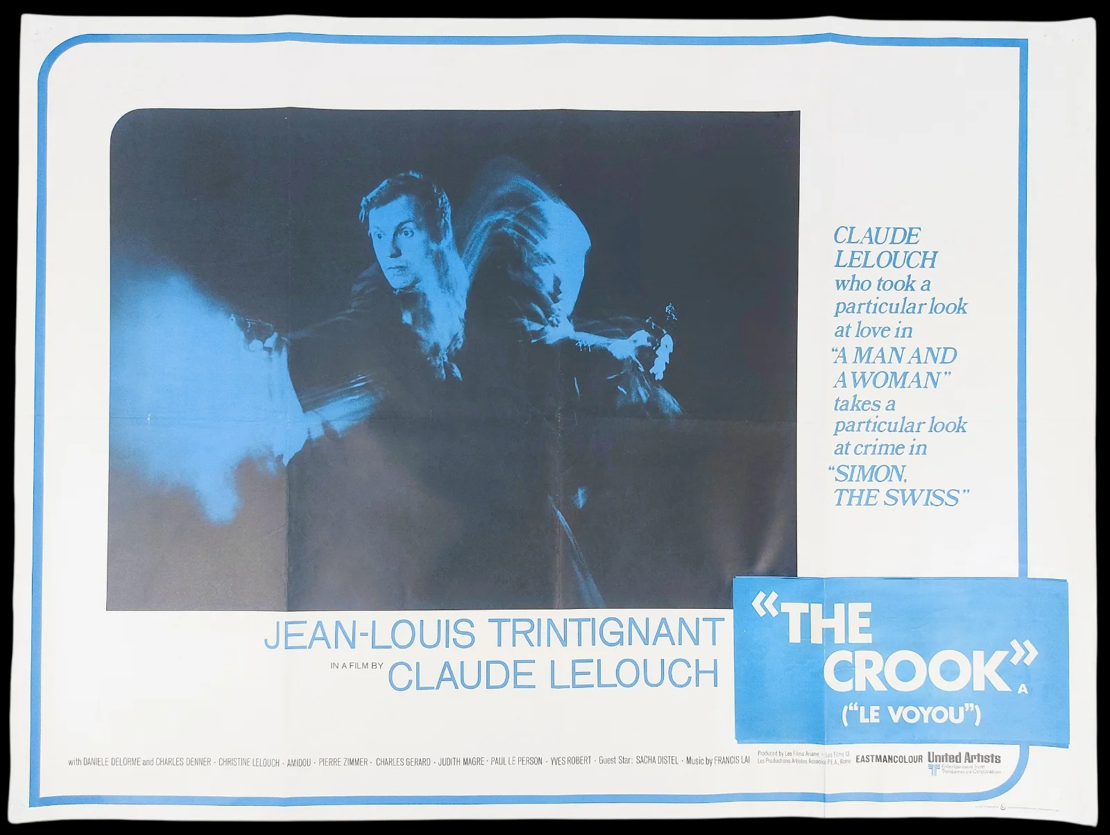 THE CROOK (AKA: SIMON THE SWISS) ORIGINAL UK QUAD MOVIE POSTER 1970, изображение 2