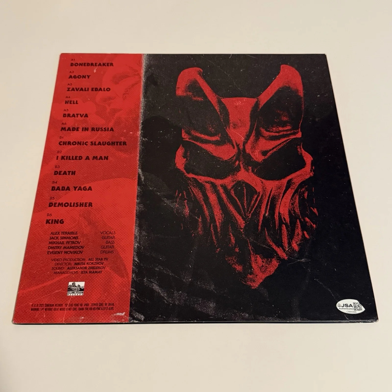 ALEX TERRIBLE SLAUGHTER TO PREVAIL SIGNED LIVE IN MOSCOW VINYL RECORD +1 JSA COA, изображение 5