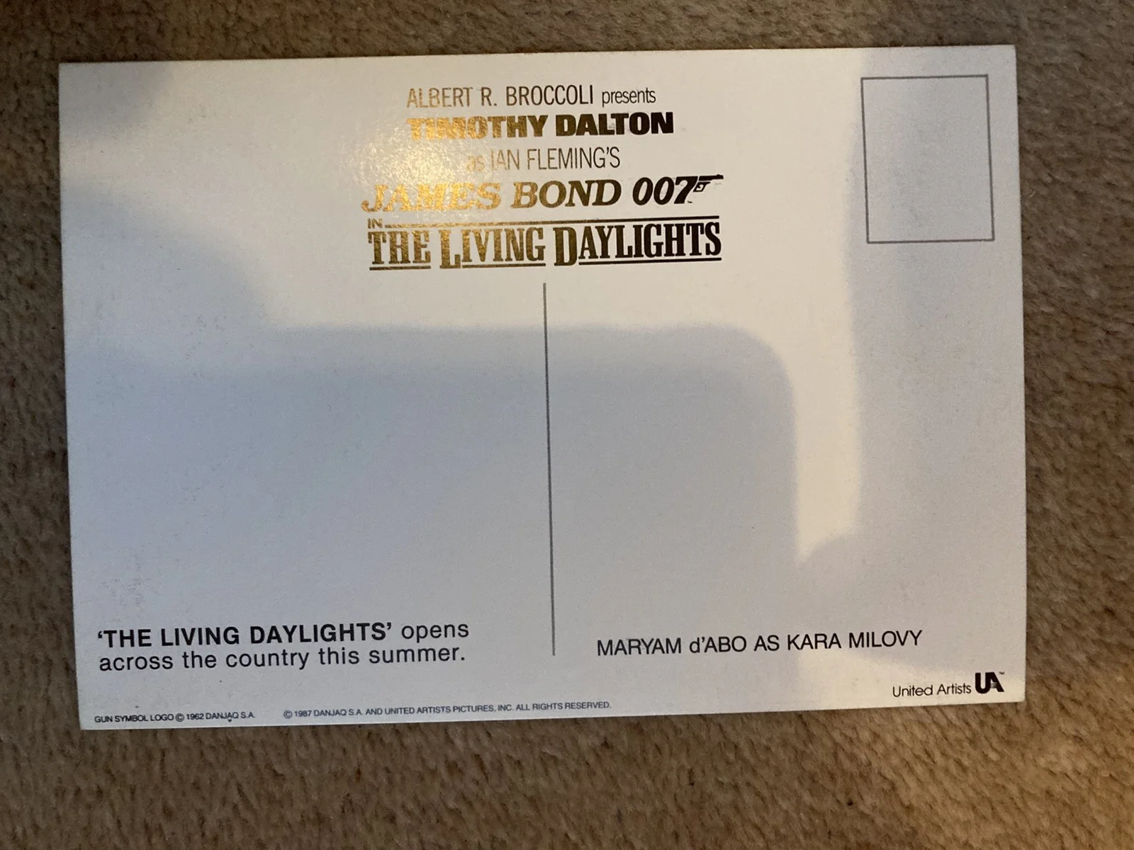 JAMES BOND 007 The Living Daylights Set of 4 official Postcards Dalton D’Abo, изображение 2