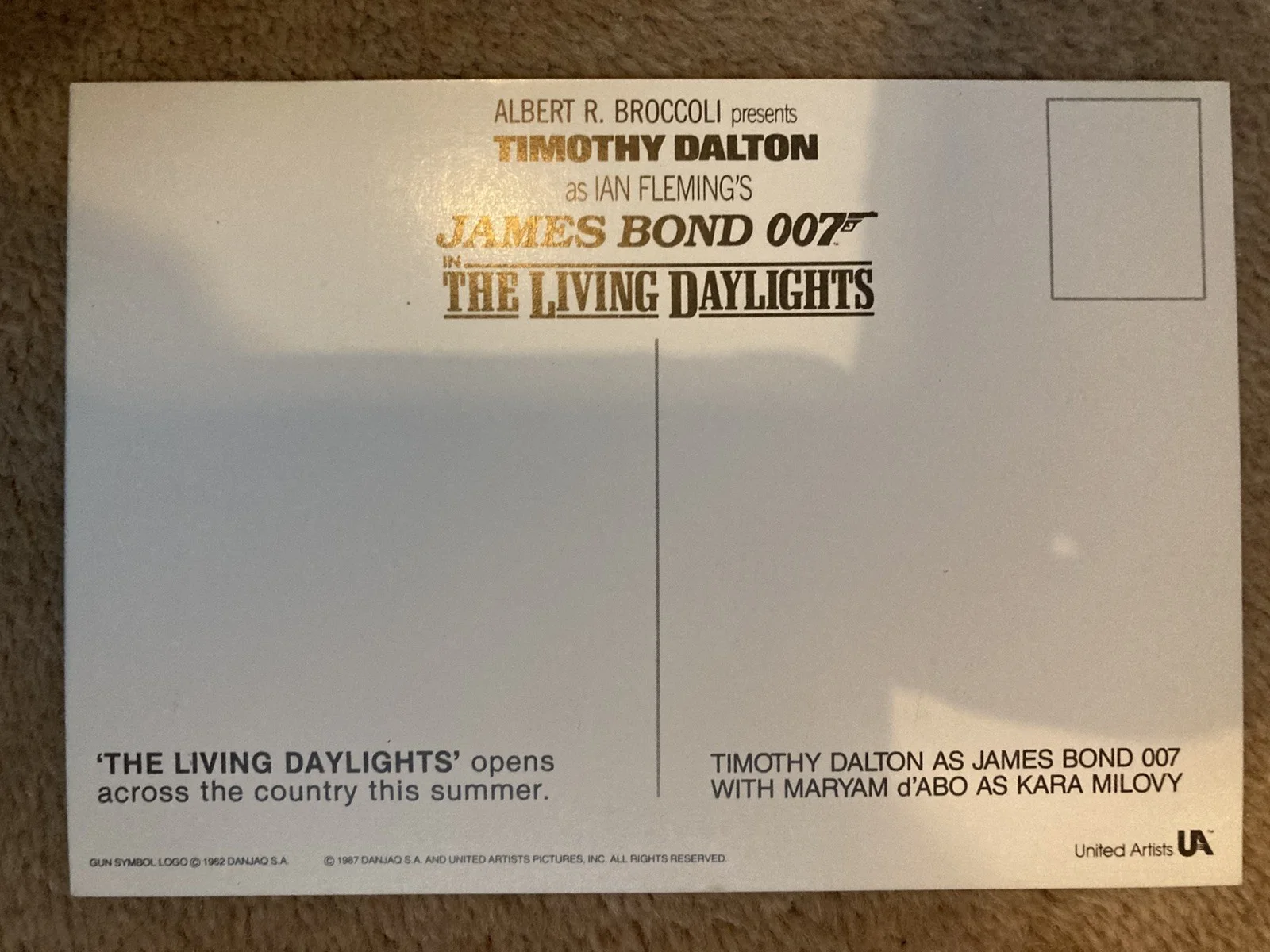 JAMES BOND 007 The Living Daylights Set of 4 official Postcards Dalton D’Abo, изображение 5