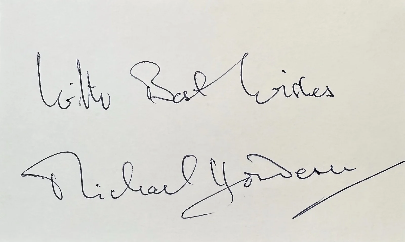 Michael Hordern — MICHAEL HORDERN Signed Autographed 3x5 INDEX CARD Medusa Touch Theatre of Blood, изображение 3