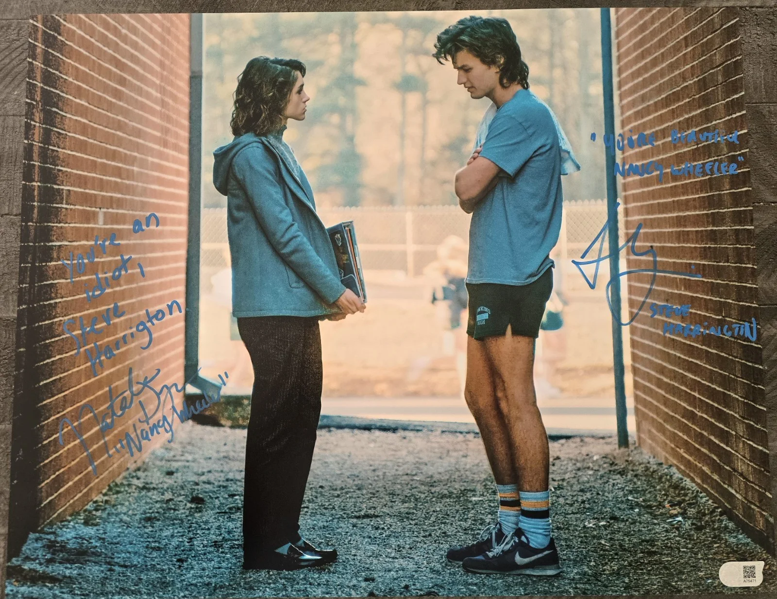 Joe Keery, Natalia Dyer — Joe Keery & Natalia Dyer Signed 16x20 Stranger Things SWAU Private Signing