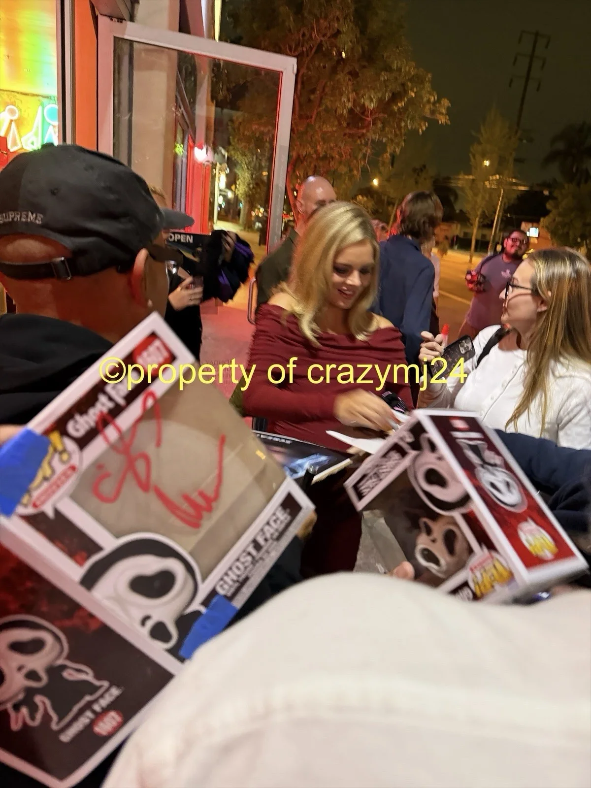 Samara Weaving Matt Bettinelli-Olpin Signed Ghost Face Funko Autograph SWAU COA, изображение 2