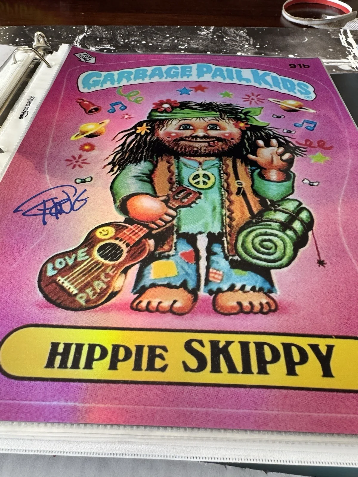 Tommy Chong — Tommy Chong Signed GPK Hippie Skippy 8.5x11" REFRACTOR Sticker Beckett Auth, image 2
