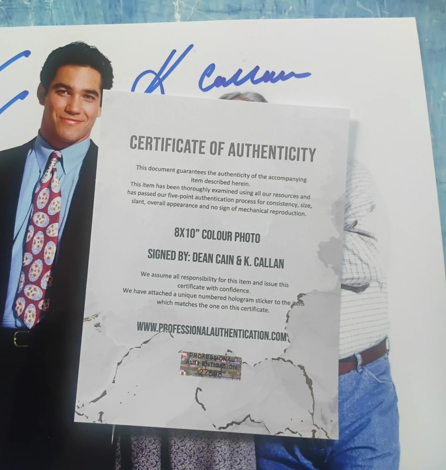 K Callan & Dean Cain Hand Signed 8x10 Photo COA Lois & Clark NO US TARIFFS, изображение 5