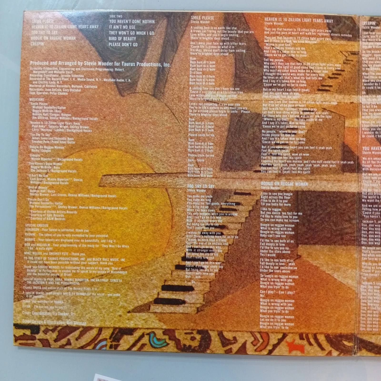 Stevie Wonder Signed Fulfillingness First Finale Vinyl Record Cover With COA, изображение 3