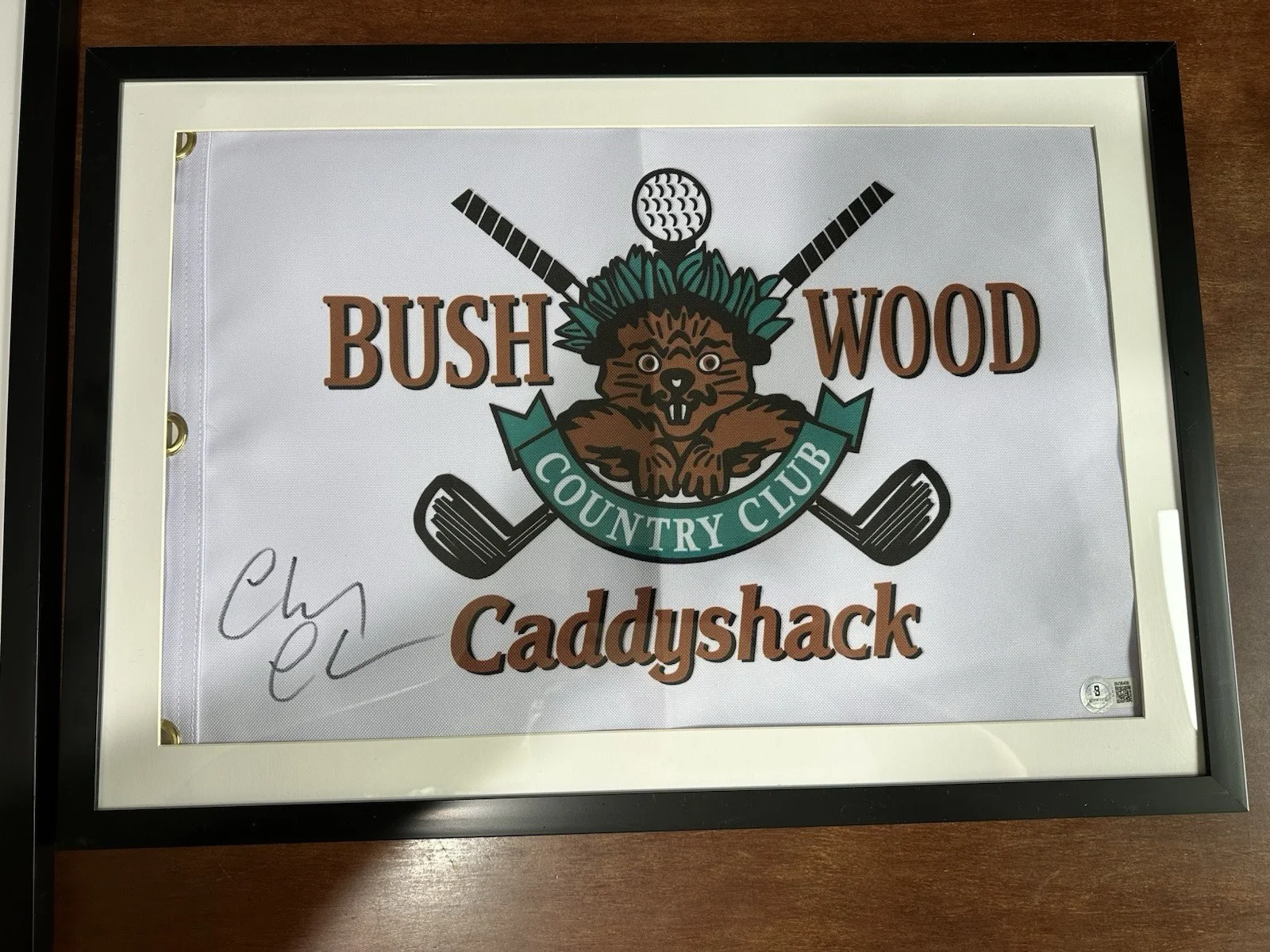 Chevy Chase Signed Caddyshack Flag Beckett- 11x17 Poster Auto 5 Star - 2 Items, image 5